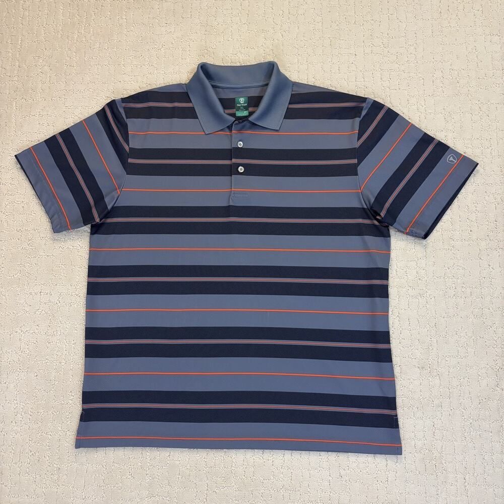Pro Tour Airplay Polo Shirt Mens XL Gray Black Red Striped Stretch Golf Casual